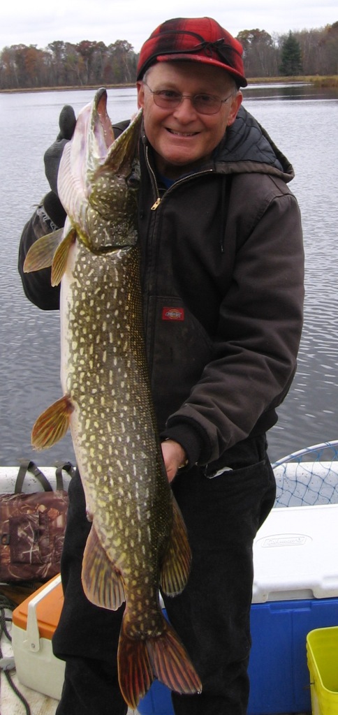 I caught and released this 36-inch northern pike on Benoit Lake on October 14, 2012.  This fish ties a resort-record.  It was in water that was about 12 feet deep.