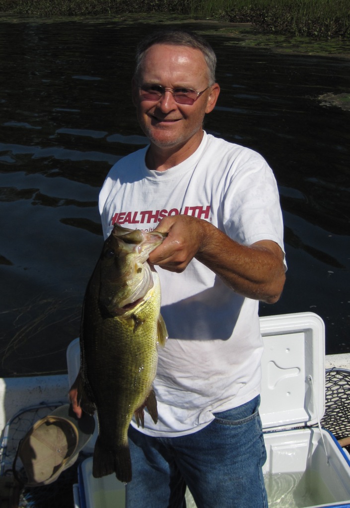 I caught this plump 19-inch bass on September 11.  It took a wooden plug over weeds in about 5 feet of water.  It was released.