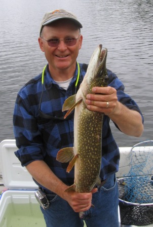 Dave C with a 29 inch northern pike he caught on Benoit Lake, June 16, 2010.