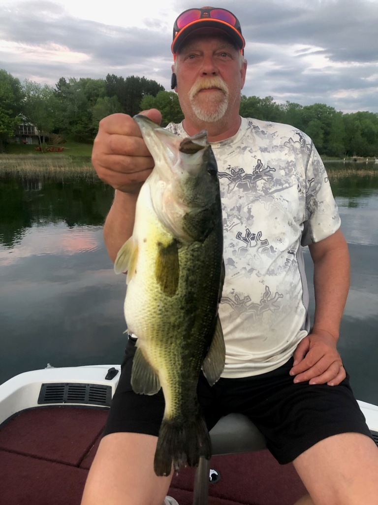 George C. caught and released this beautiful bass on Benoit Lake, Burnett County, Wisconsin, May 2021.