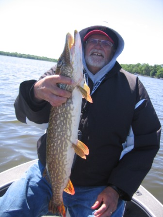 Dave R. with a 29.5 inch pike from a nearby lake, June 16, 2015.
