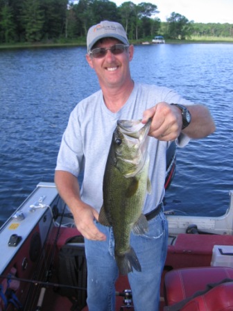 Dave B with a 17 inch bass he caught on Benoit Lake, June 21, 2015.