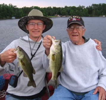 Jake and his grandpa had a double on Benoit Lake bass.  Good job guys!