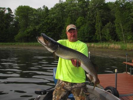 Doug B. with a 42-inch Benoit musky.  Unfortunately it was found floating with no apparent hook marks.  May, 2018