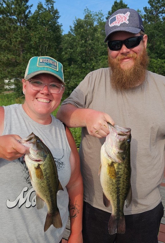 Jackie and Dylan K teamed up for some nice bass. Good job! Benoit Lake, July 2025.