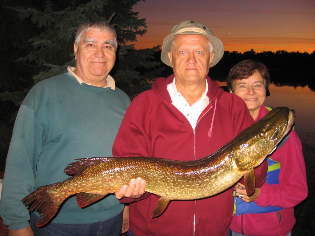 John R. with a 37-inch northern pike that he caught in Benoit Lake, September 12, 2015.