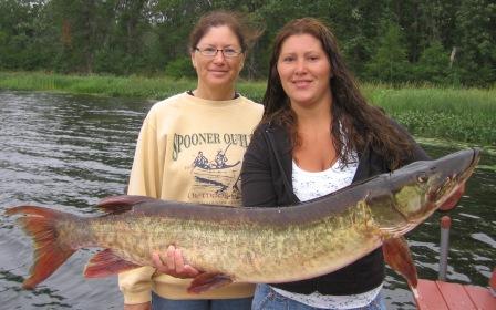 Pem and Lisa J with a nice 44-inch musky that Lisa caught on a lake near us.  She could not revive the fish for release, and in the end took it to the taxidermist.  What a catch!