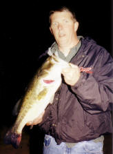 My cousin, Mark caught and released this spring-time bass from our bay.