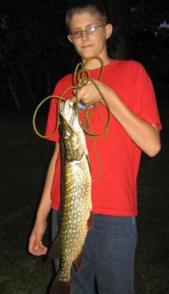 Matt B. caught this fine 26 inch northern pike on Benoit Lake on July 27, 2009.