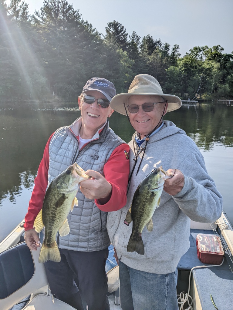 Jack N and Dave C with a double on bass, Burnett County, WI, June 2023