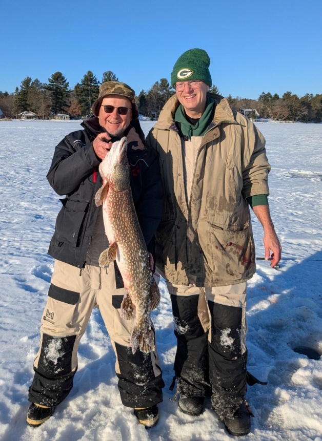 Dave C. and Scott F. teamed up for this 38.5-inch pike from a lake in Burnett County, Wisconsin. I released the fish.