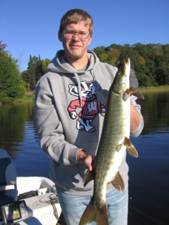Ryan V. caught this pretty musky using a surface bait, Benoit Lake, September 23, 2012.  