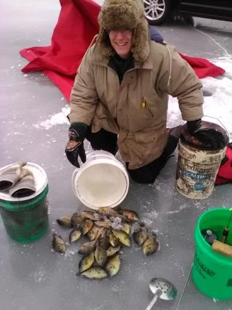 Scott F. and I had some good panfish action on a nearby lake, Jan 18, 2019.