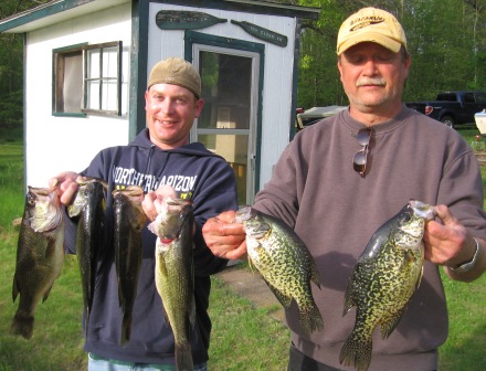 Shawn and Ted caught some bass and crappies for the skillet, May, 2011.