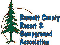 Burnett County Resort and Campground Association logo.