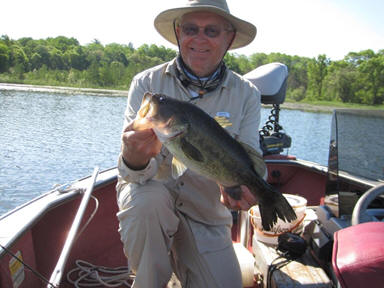 I caught this bass on a wacky rigged worm in a weedy bay on Benoit Lake, June, 2020.  C&R